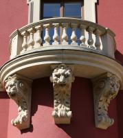 Löwenkopf Balkonkonsole als Wandkonsole Fassaden Zierstuck Winkel aus Beton 50cm tief